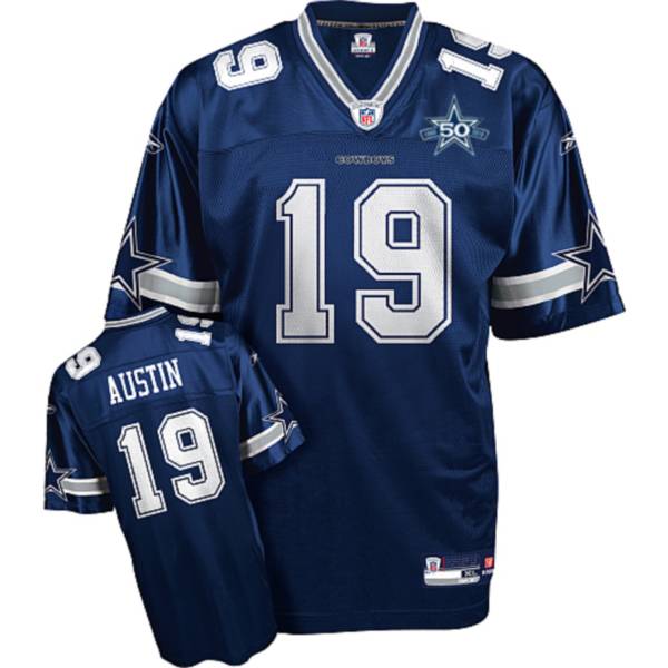Cowboys #19 Miles Austin Blue Team 50TH Anniversary Patch Stitched NFL ...