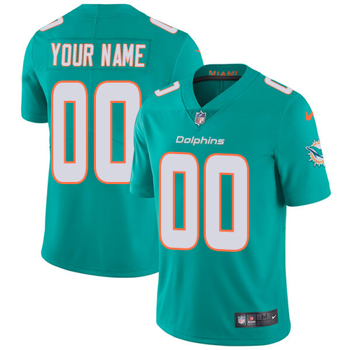 Nike Miami Dolphins Customized Aqua Green Team Color Stitched Vapor Untouchable Limited Men's ...